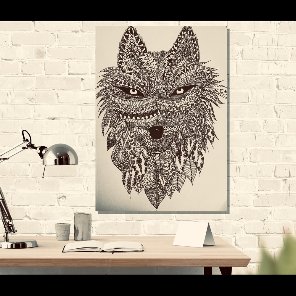 Abstract Wolf Art
